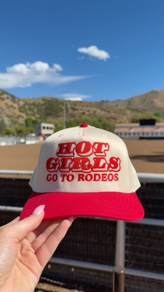 HOT GIRLS GO TO RODEOS CANVAS CAP